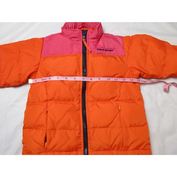 Ralph Lauren Kids Vibrant Orange and Pink Puffer Coat - Picture 12 of 16